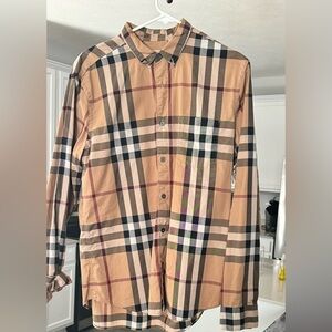 Burberry classic button down.  Size Large